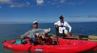 Kayak fishing in Guadeloupe
