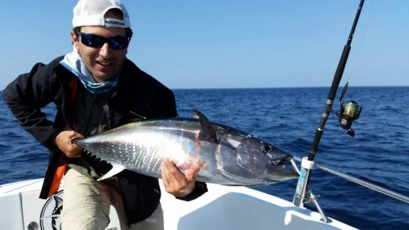 Bluefin tuna fishing in Atlantic with lure