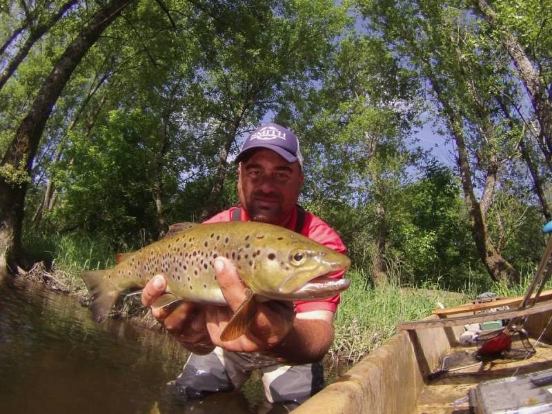 Trecking and trout fishing in the Dordogne river and its tributaries